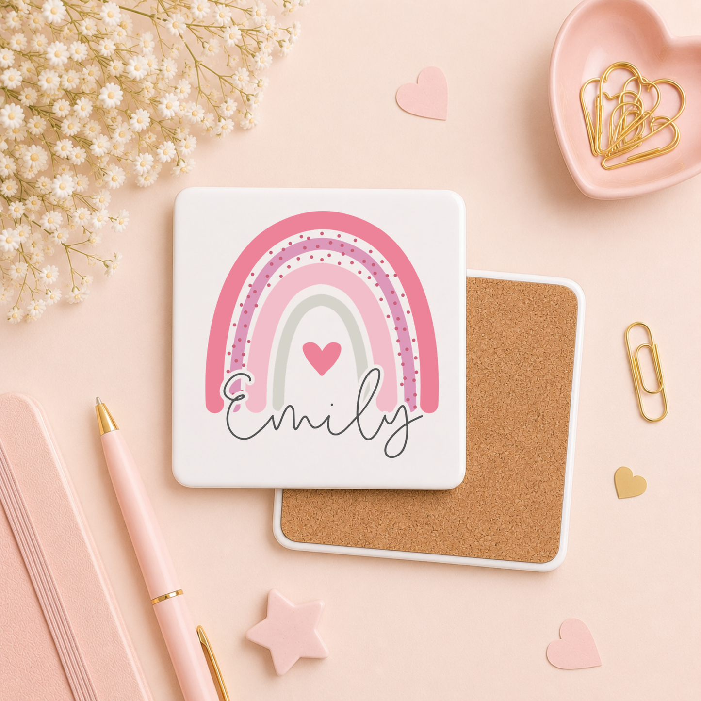 Rainbow Mug & Coaster | Personalised Name