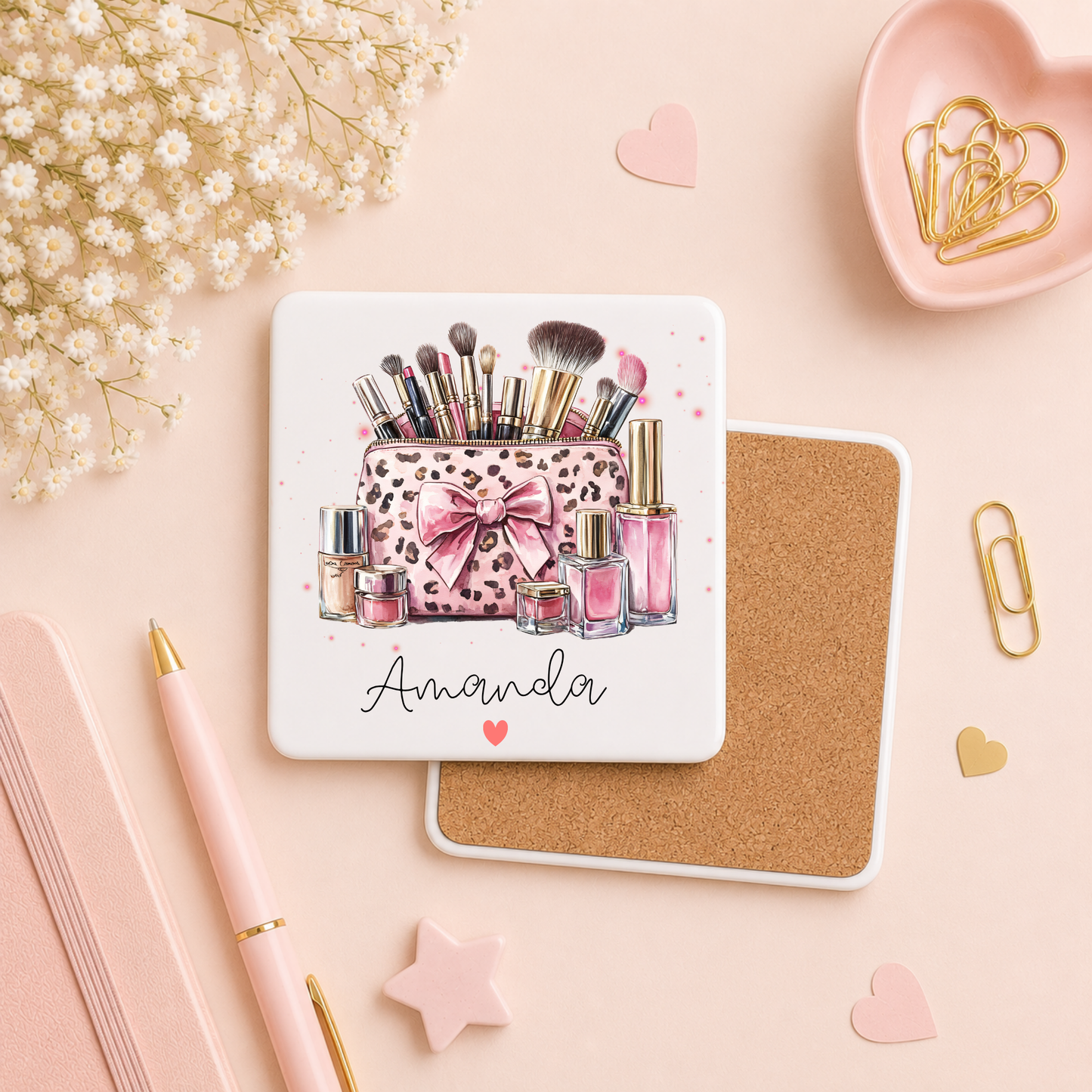 Makeup Bag Mug & Coaster | Personalised Name