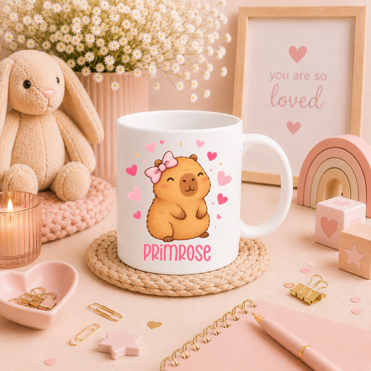 Capybara Mug & Coaster | Personalised Name
