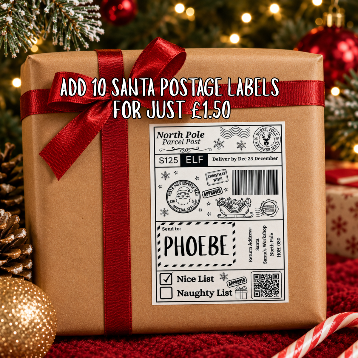 Personalised Santa & Rudolph Treat Board