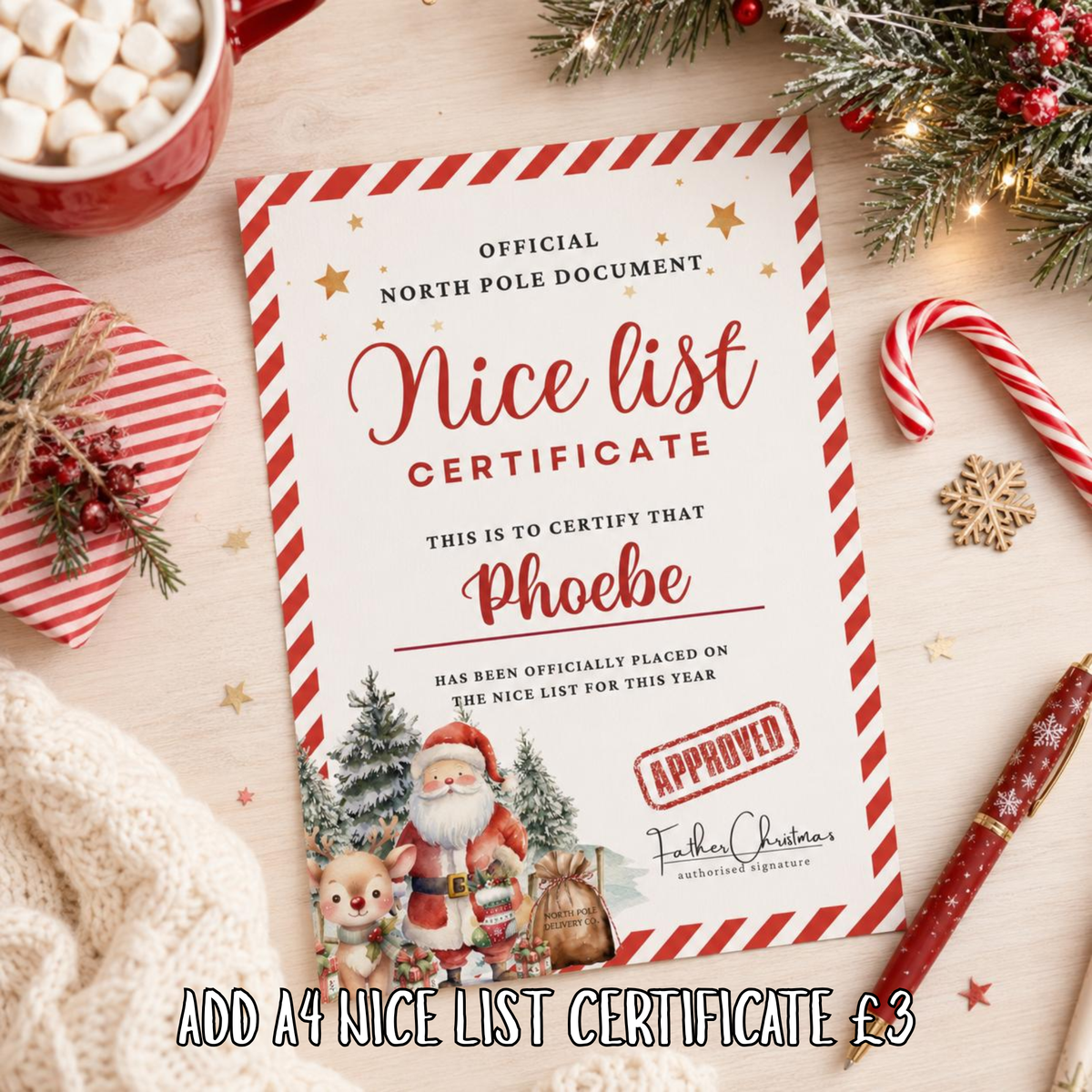 Personalised Santa Stop Here Door Hanger