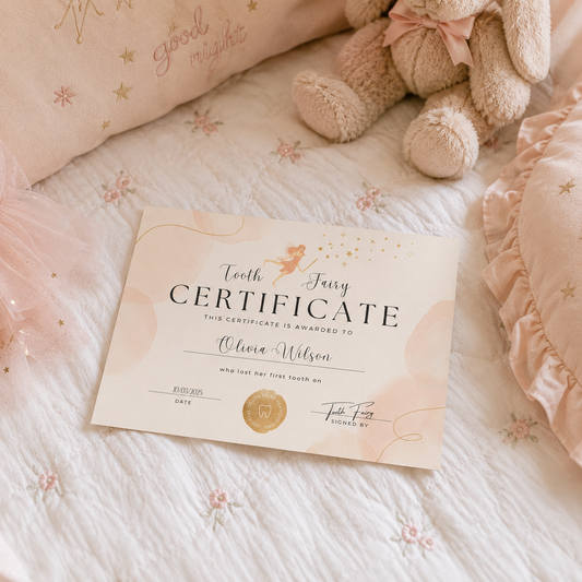 A5 Tooth Fairy Certificate