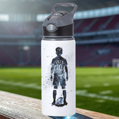 Rugby Water Bottle | Personalised Name | Green, Black